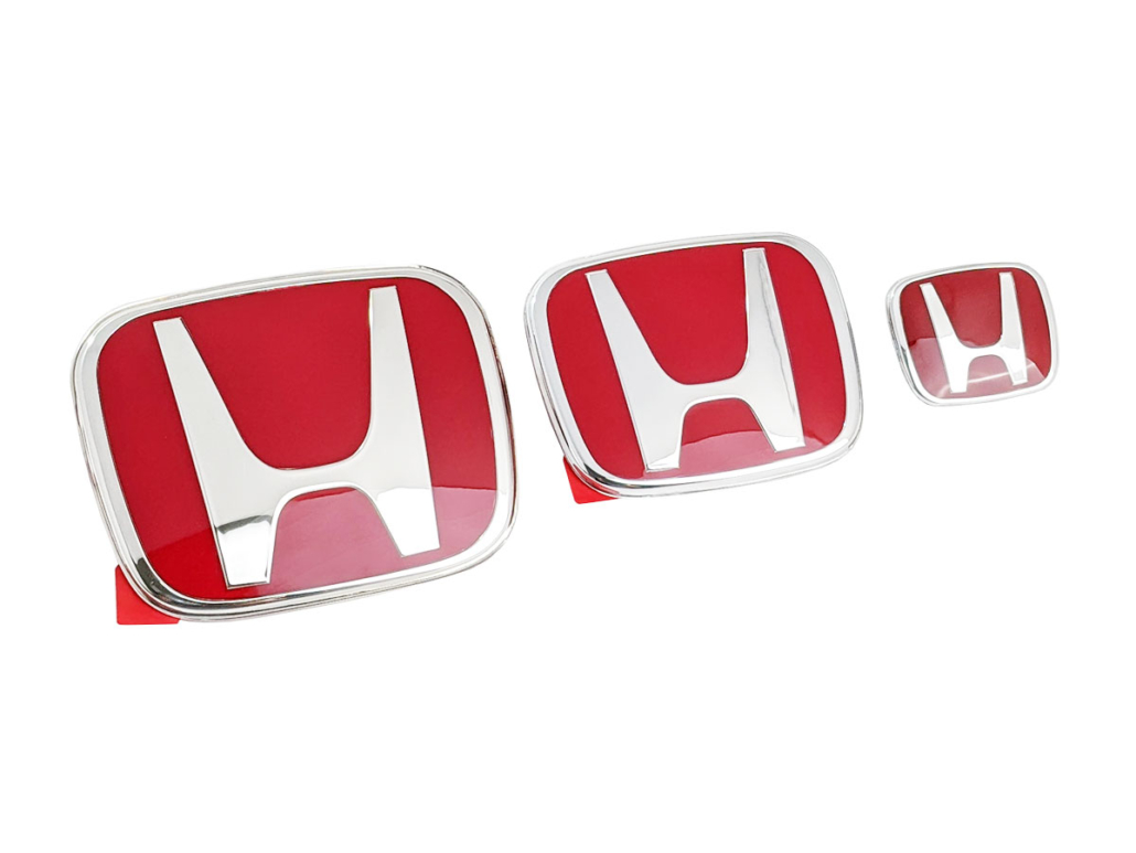 Honda H Emblem Red 3pcs Set - OWLSPEED