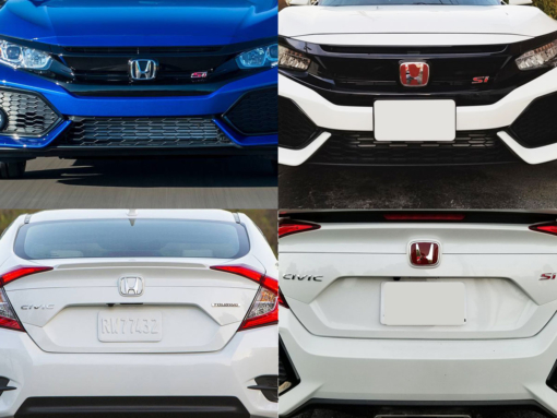 H Emblem Red Honda Civic 2016-2021 (10th Gen) Before After Front Rear